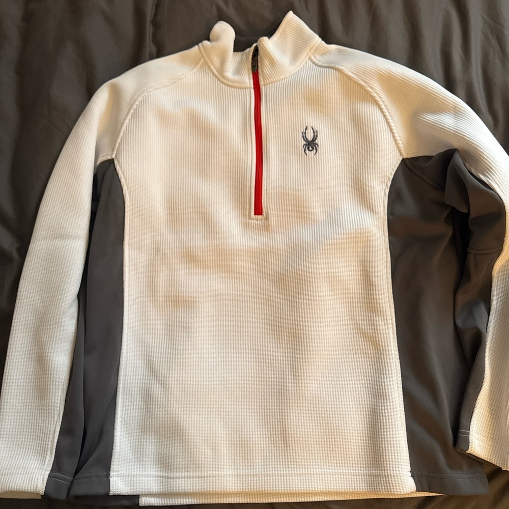 Spyder Men's White and Gray Sweater